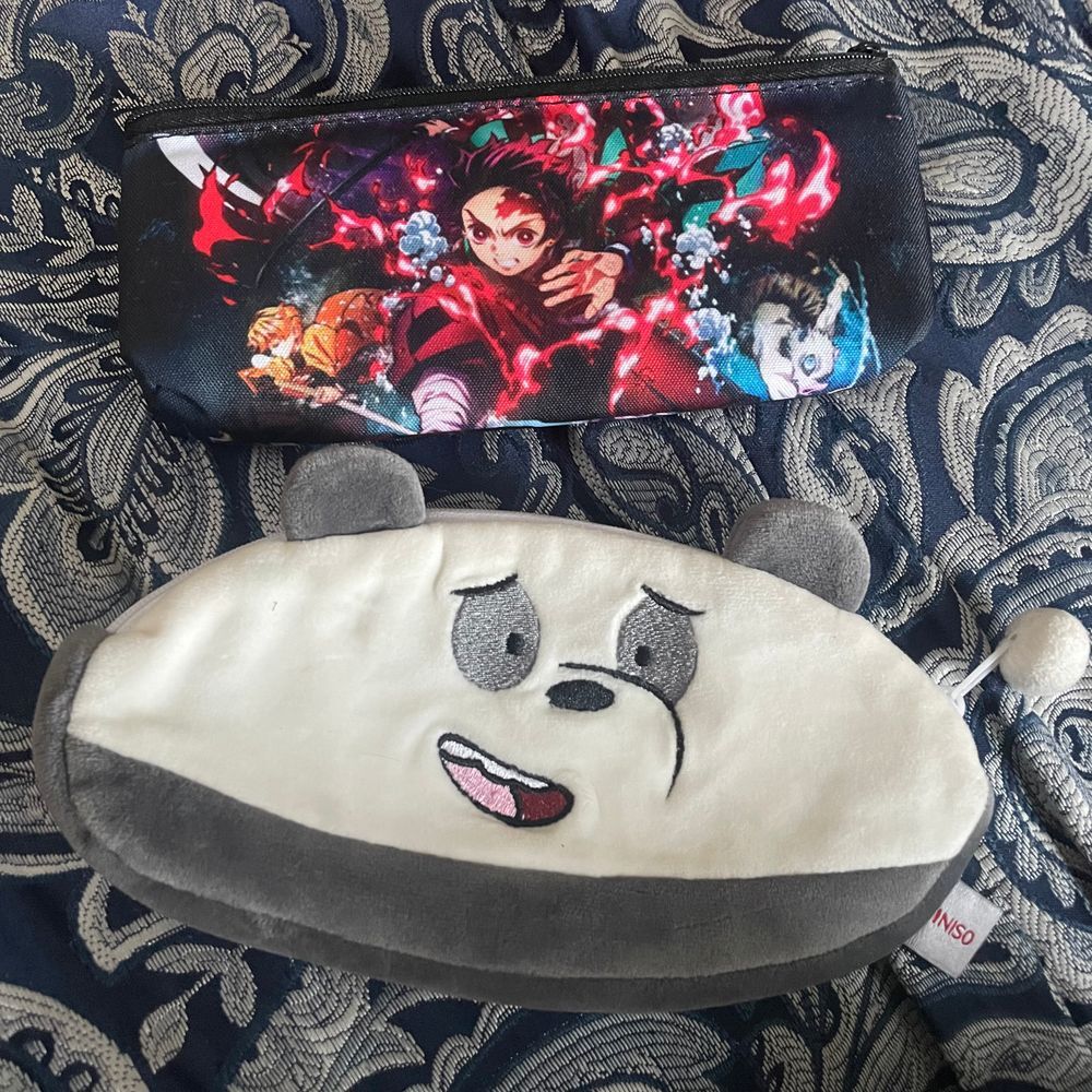 We Bare Bears Panda & Demon‎ Slayer Pencil Pouch Bag Case Miniso Cartoon Network
